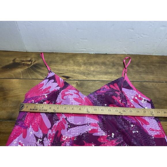 Ciebon Alora Dress | Sparkling Pink & Purple | Satin Bow Detail | Size Medium - Picture 6 of 13